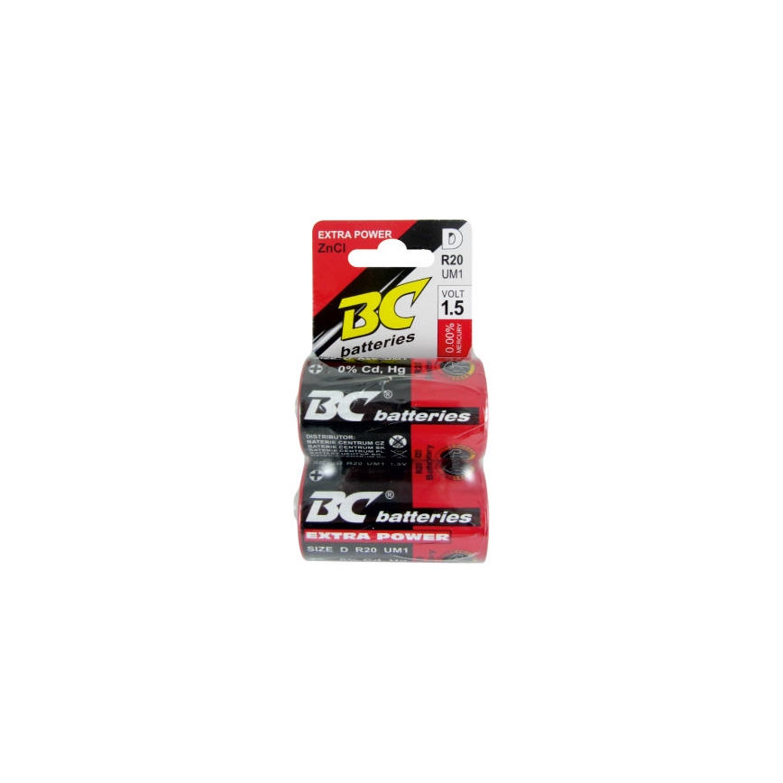 2 pz. Batería de cloruro de zinc EXTRA POWER D 1,5V