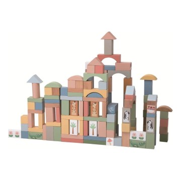 2Kids Toys - Bloques de madera Safari con animales 120 pz