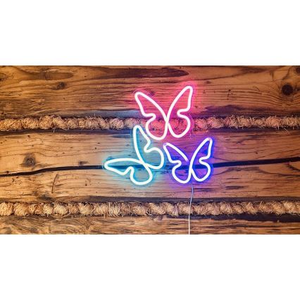 2Kids Toys - Decoración de pared LED estilo neón LED/5W/USB Mariposas