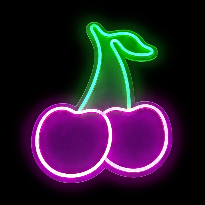 2Kids Toys - Decoración LED de pared de neón LED/5W/USB cerezas