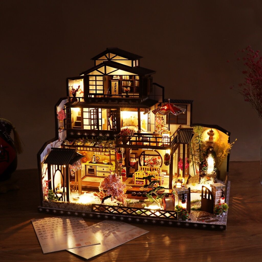 2Kids Toys - Miniatura de casa Villa Sakura elegante 2xAAA