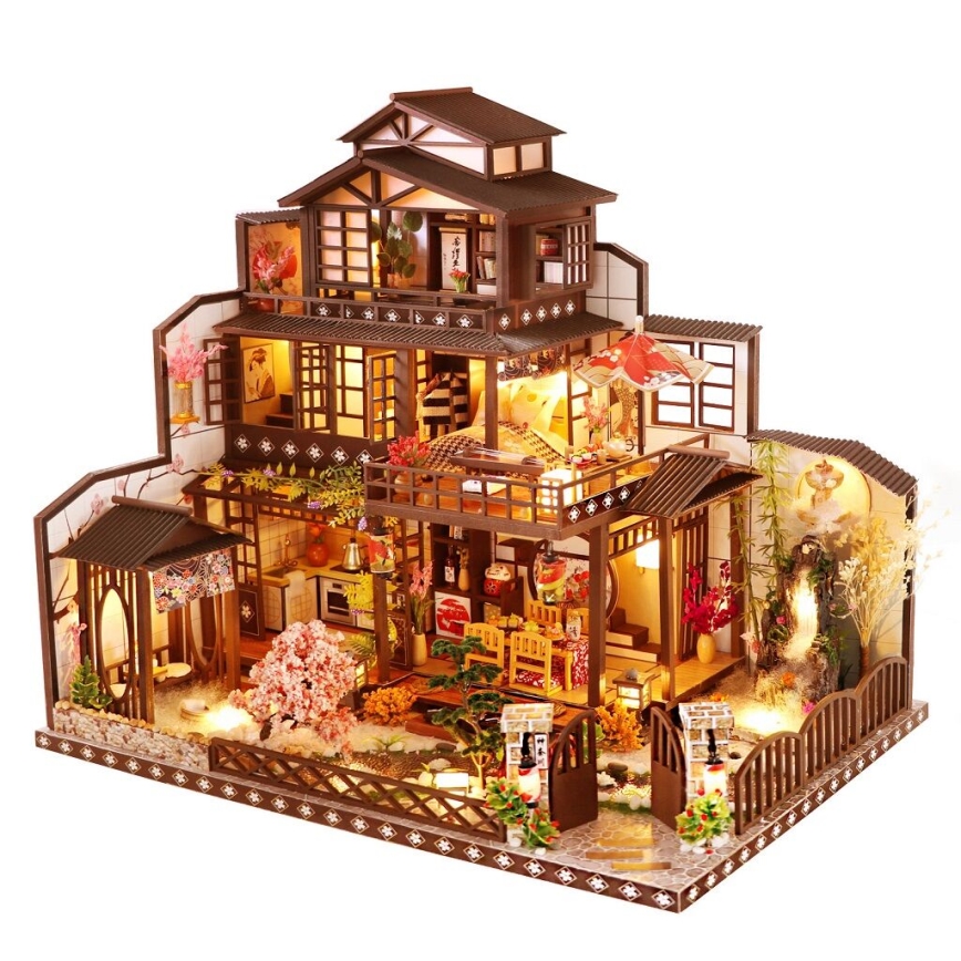 2Kids Toys - Miniatura de casa Villa Sakura elegante 2xAAA