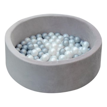 2Kids Toys - Piscina seca infantil con bolas, 90 cm de diámetro, gris