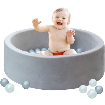 2Kids Toys - Piscina seca infantil con bolas, 90 cm de diámetro, gris