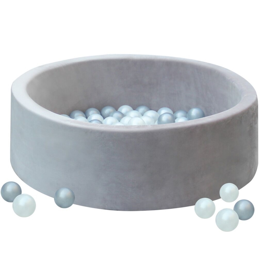 2Kids Toys - Piscina seca infantil con bolas, 90 cm de diámetro, gris