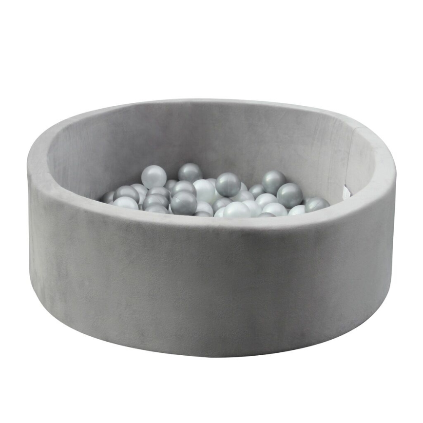 2Kids Toys - Piscina seca infantil con bolas, 90 cm de diámetro, gris