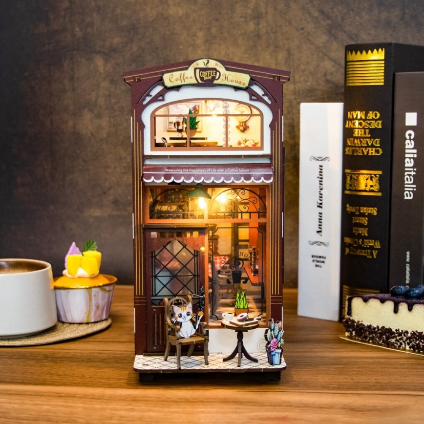 2Kids Toys - Rompecabezas 3D LED Sujetalibros Cafetería 2xAAA
