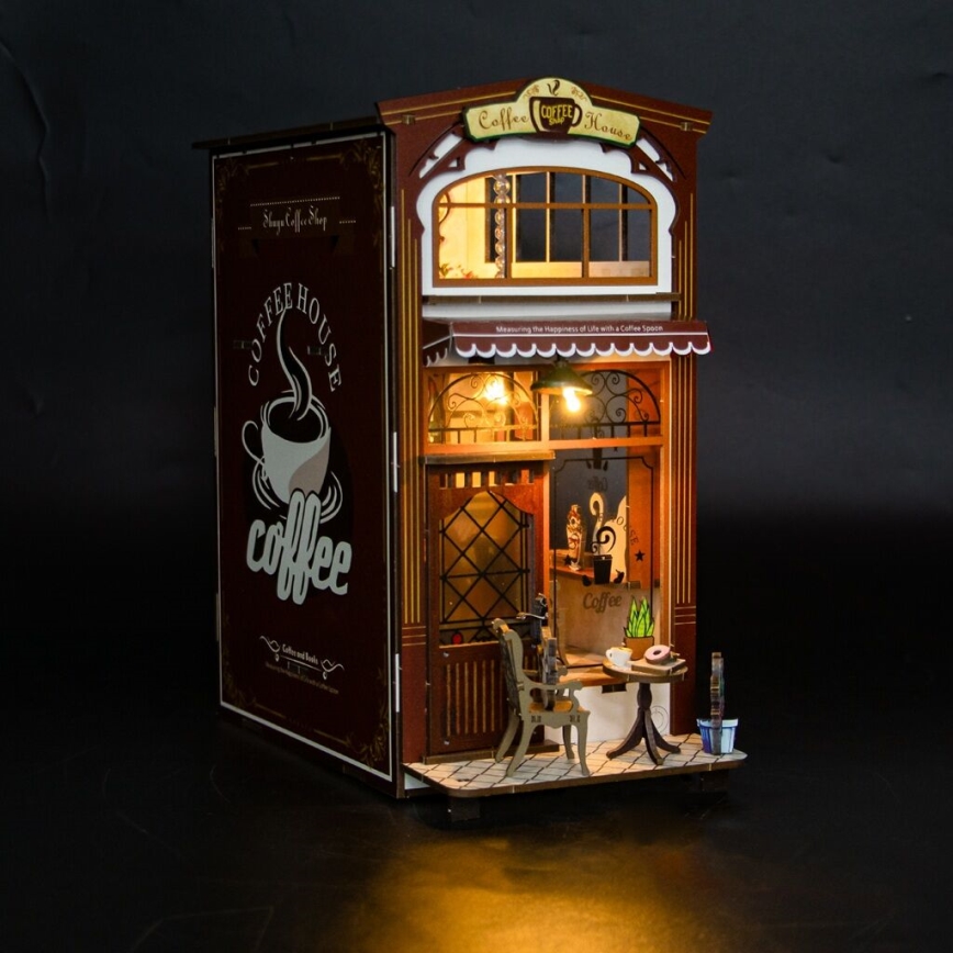 2Kids Toys - Rompecabezas 3D LED Sujetalibros Cafetería 2xAAA