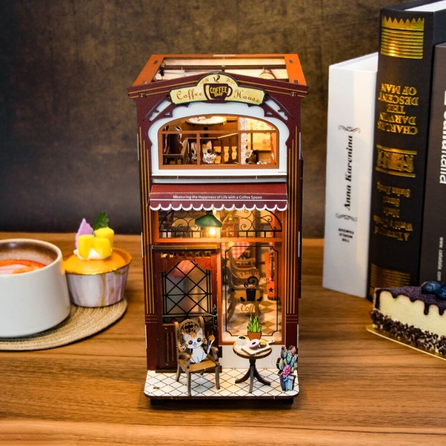 2Kids Toys - Rompecabezas 3D LED Sujetalibros Cafetería 2xAAA