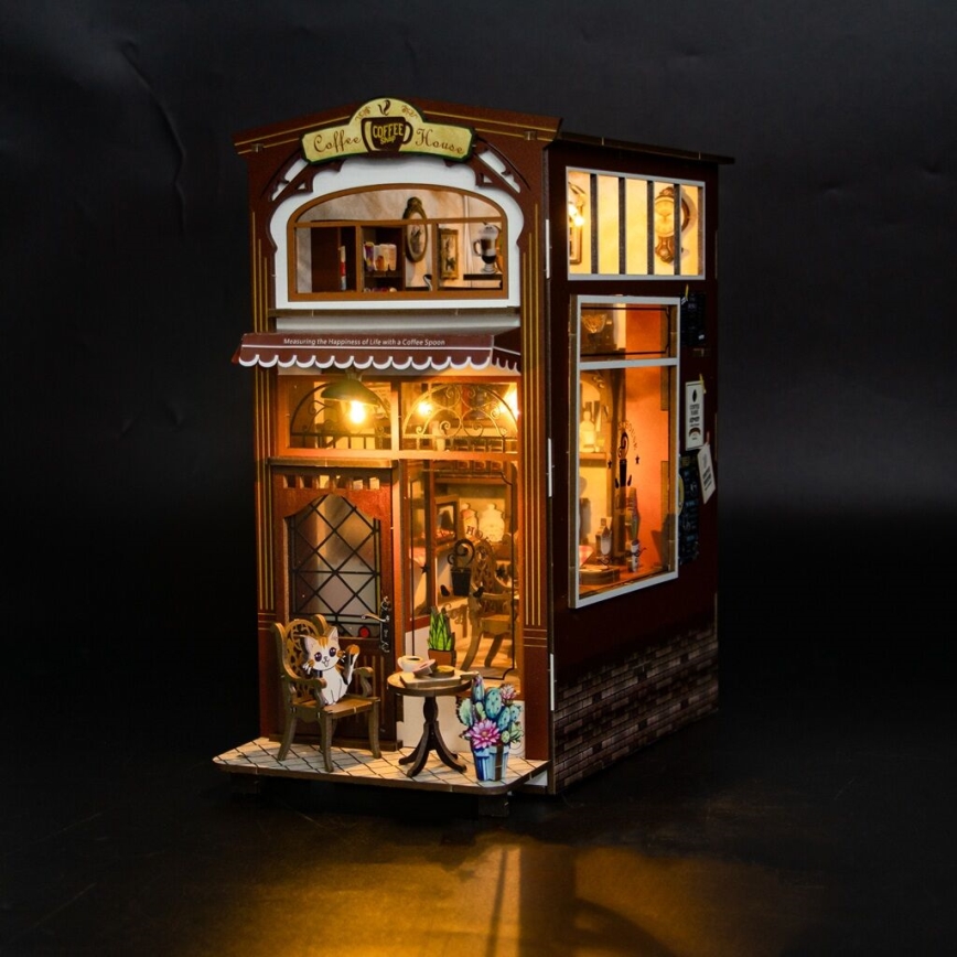2Kids Toys - Rompecabezas 3D LED Sujetalibros Cafetería 2xAAA