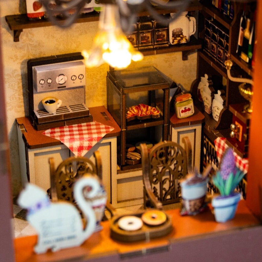 2Kids Toys - Rompecabezas 3D LED Sujetalibros Cafetería 2xAAA