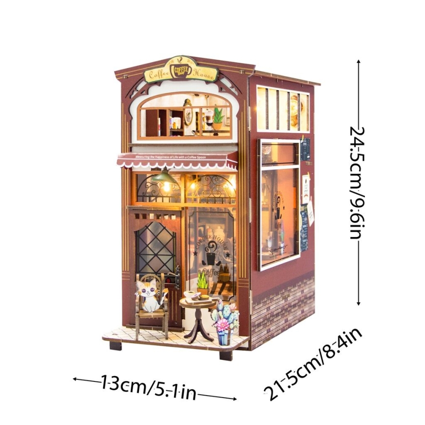 2Kids Toys - Rompecabezas 3D LED Sujetalibros Cafetería 2xAAA