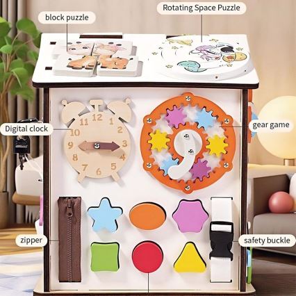 2Kids Toys - Tablero de actividades en forma de casita, blanco