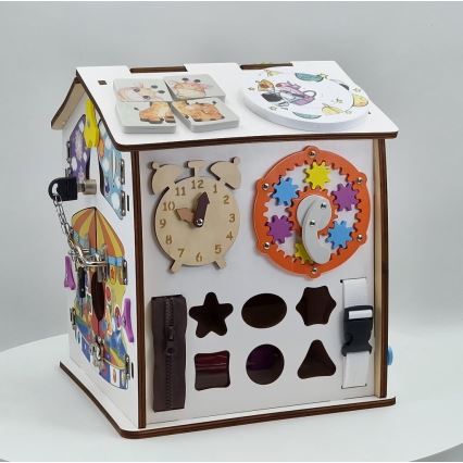 2Kids Toys - Tablero de actividades en forma de casita, blanco