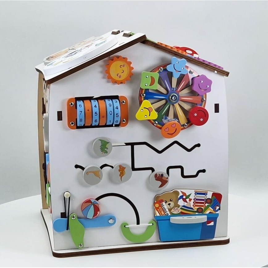2Kids Toys - Tablero de actividades en forma de casita, blanco