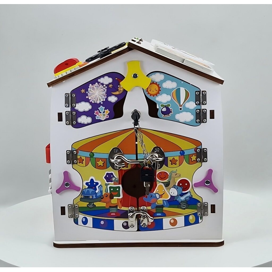 2Kids Toys - Tablero de actividades en forma de casita, blanco