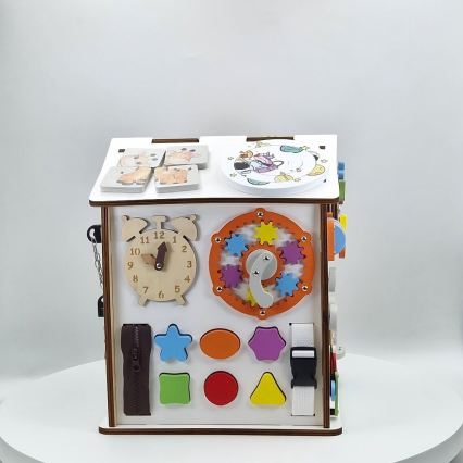 2Kids Toys - Tablero de actividades en forma de casita, blanco