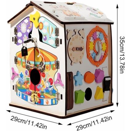 2Kids Toys - Tablero de actividades en forma de casita, blanco