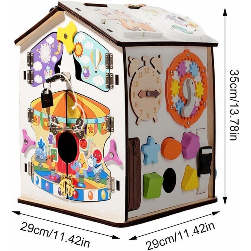 2Kids Toys - Tablero de actividades en forma de casita, blanco