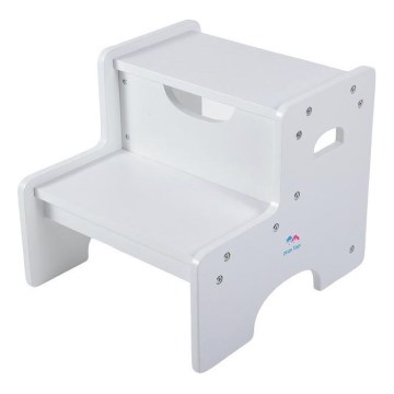 2Kids Toys - Taburete blanco de madera con peldaño