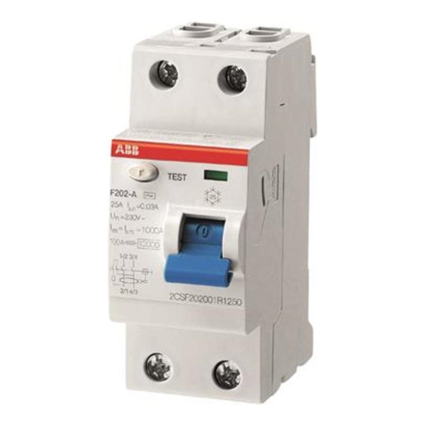 ABB 2CSF202101R1250 - Dispositivo de corriente residual F202 A-25/0,03 2 polos 25A 230V