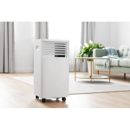 Sencor - Acondicionador de aire móvil con pantalla LCD 3en1 930W/230V 7000 BTU Wi-Fi blanco + mando a distancia