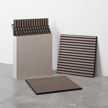 ADA Pack de 4 paneles acústicos de revestimiento DANVIKEN 60x60 cm nogal