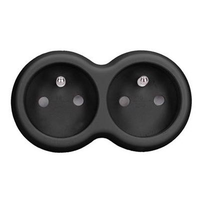 Adaptador de enchufe 2x 10 A, negro