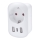 Adaptador de viaje para EE. UU. 230 V con 2 puertos USB-A y 1 puerto USB-C