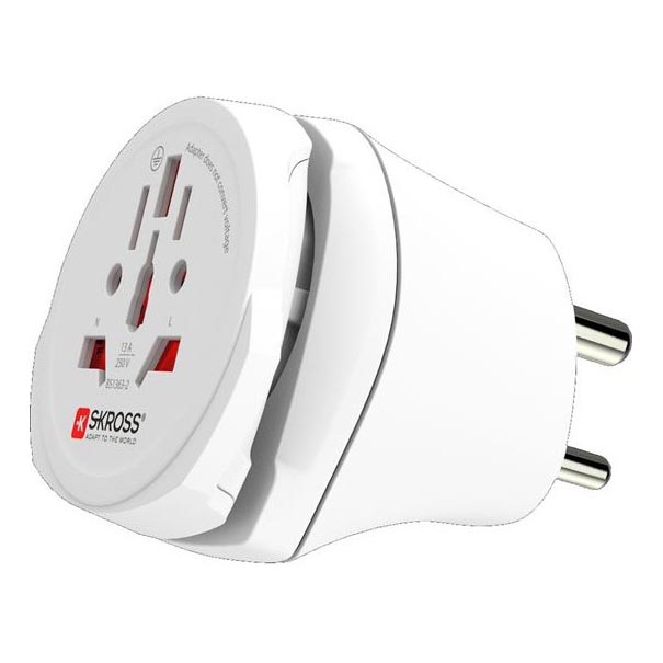 Adaptador de viaje para India, tipo D