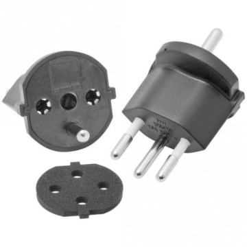 Adaptador fijo para Suiza SCHUKO/J 230V IP44 negro