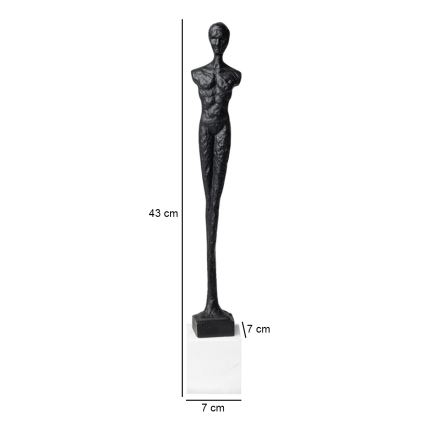 Adorno de mesa 43 cm resina/negro