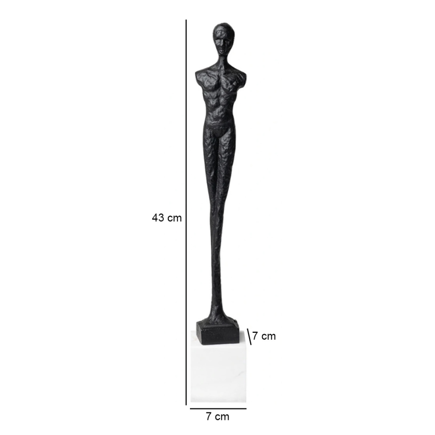 Adorno de mesa 43 cm resina/negro