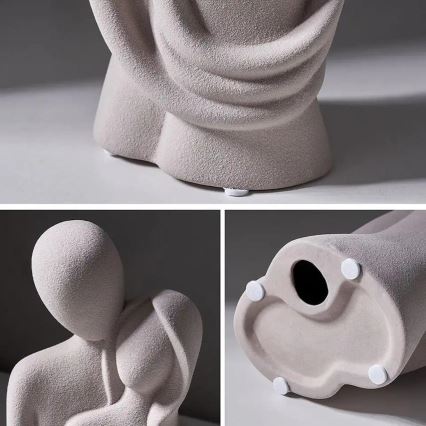 Adorno de mesa de cerámica 21x8,5x10 cm blanco