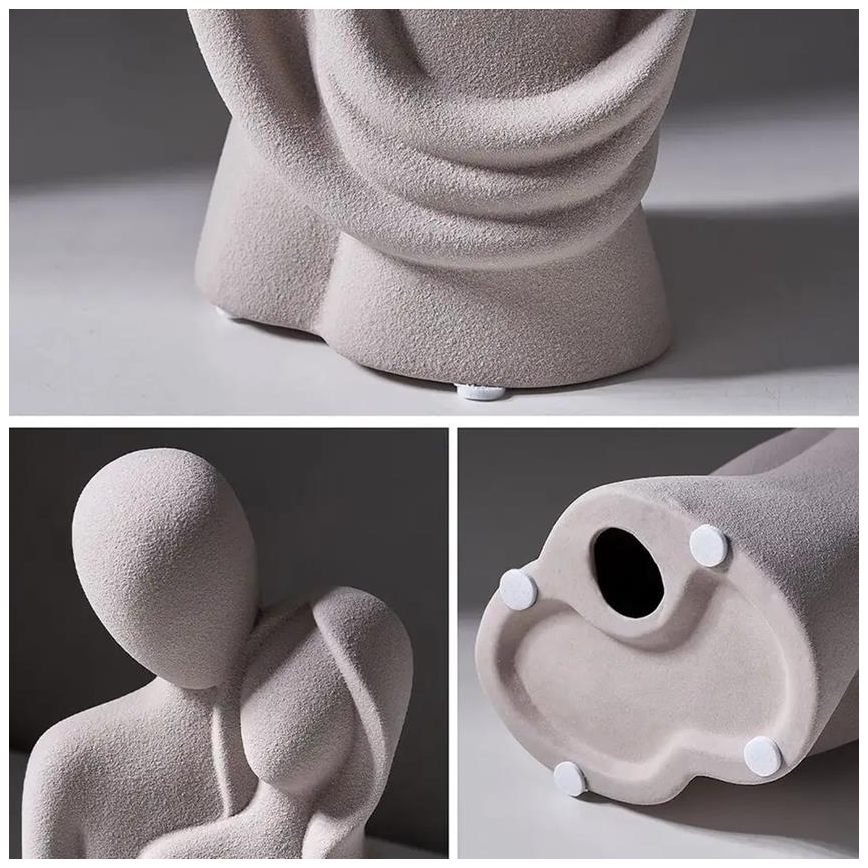 Adorno de mesa de cerámica 21x8,5x10 cm blanco