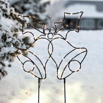Adorno navideño LED para exterior 100xLED/3xAA IP44 — blanco cálido, campanas