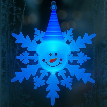 Adorno navideño LED RGB con ventosa — muñeco de nieve, LED/3xLR44, rojo/azul/verde