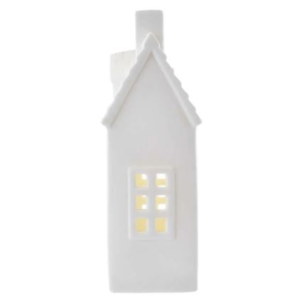 Adorno navideño LED — casita iluminada (LED/CR2032)