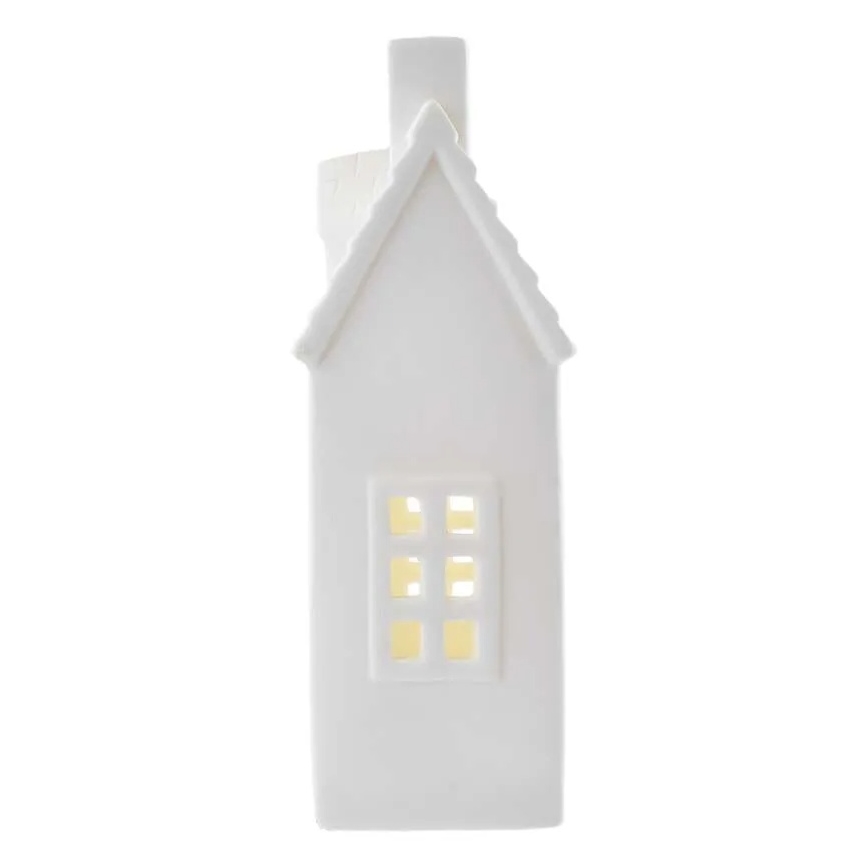 Adorno navideño LED — casita iluminada (LED/CR2032)