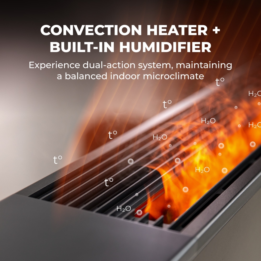 AENO - Calefactor eléctrico inteligente (resistencia/convector) 1000/2000W negro