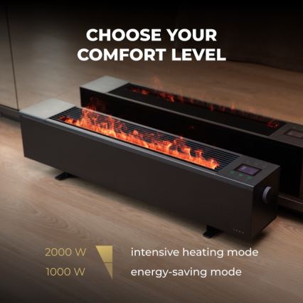 AENO - Calefactor eléctrico inteligente (resistencia/convector) 1000/2000W negro