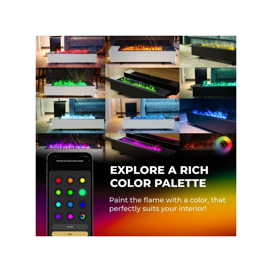 AENO - Calefactor eléctrico inteligente (resistencia/convector) 1000/2000W negro