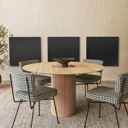 AENO - Panel calefactor infrarrojo eléctrico inteligente 500 W con temporizador y termostato, Wi-Fi, negro