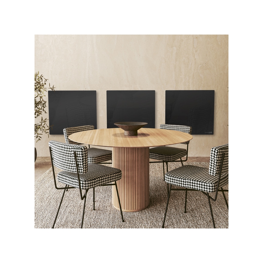 AENO - Panel calefactor infrarrojo eléctrico inteligente 500 W con temporizador y termostato, Wi-Fi, negro