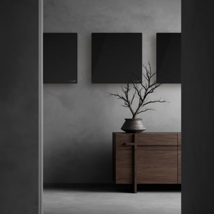 AENO - Panel calefactor infrarrojo eléctrico inteligente 500 W con temporizador y termostato, Wi-Fi, negro