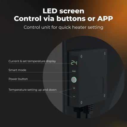 AENO - Panel calefactor infrarrojo eléctrico inteligente 500 W con temporizador y termostato, Wi-Fi, negro