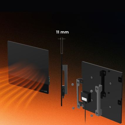 AENO - Panel calefactor infrarrojo eléctrico inteligente 500 W con temporizador y termostato, Wi-Fi, negro