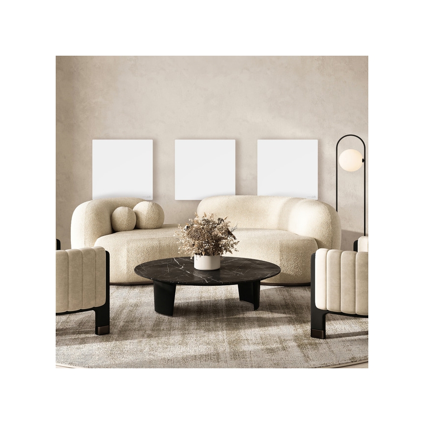 AENO - Panel infrarrojo eléctrico inteligente 500W temporizador/termostato Wi-Fi blanco