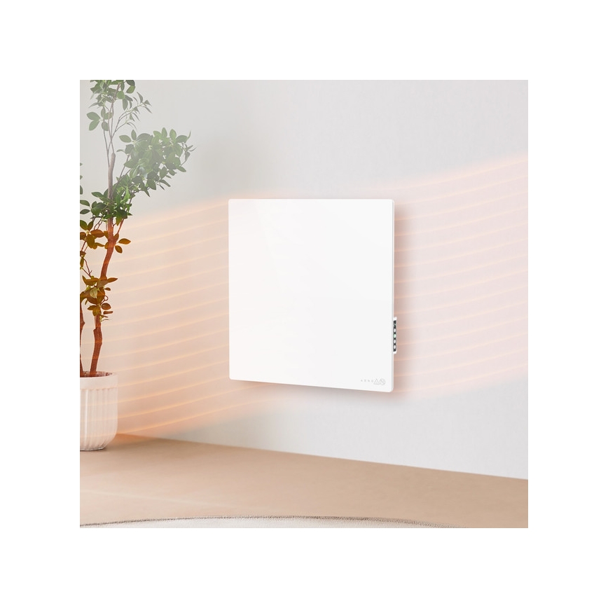 AENO - Panel infrarrojo eléctrico inteligente 500W temporizador/termostato Wi-Fi blanco