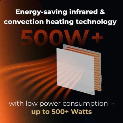 AENO - Panel infrarrojo eléctrico inteligente 500W temporizador/termostato Wi-Fi blanco